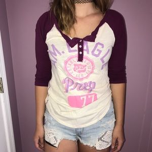 American Eagle baseball tee